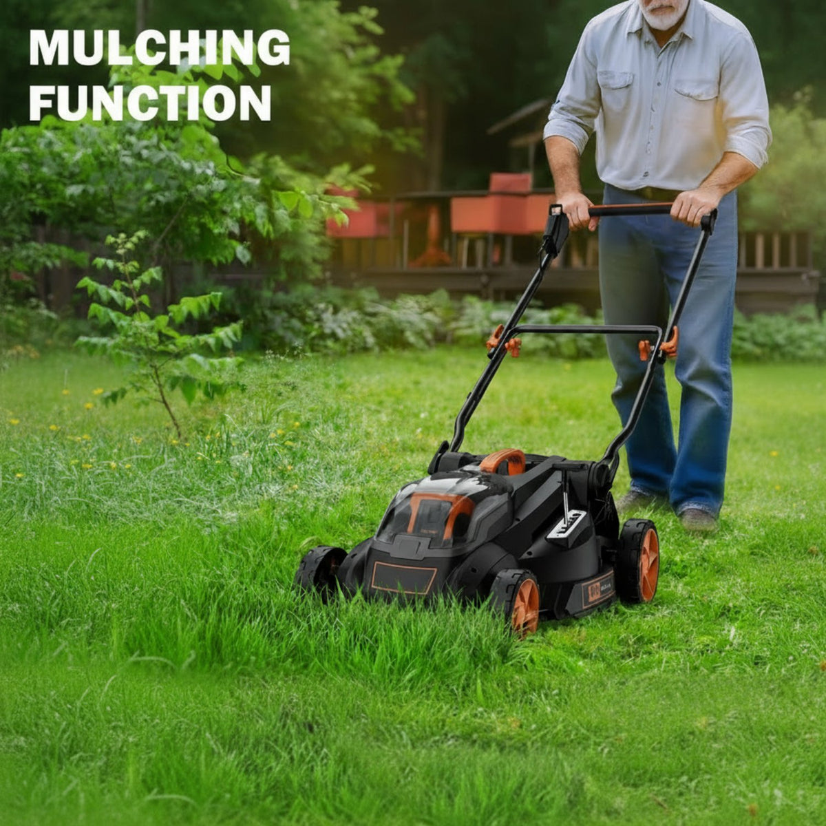 40V 19" Cordless Lawn Mower, Brushless Push Lawn Mower