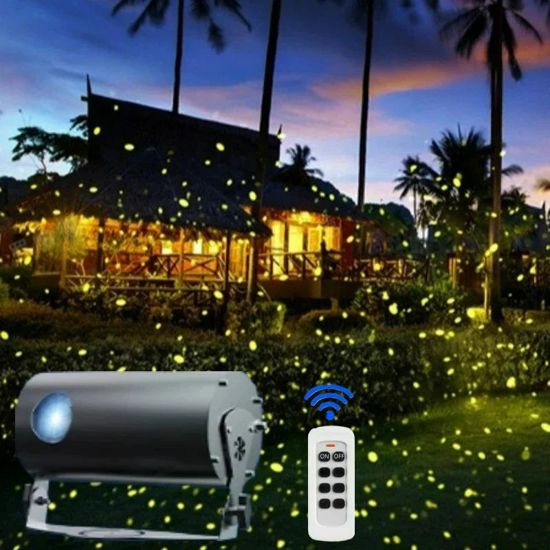 Dynamic Firefly Projection Lamp with Remote Control Light Adjustment Outdoor Waterproof Courtyard Lawn Garden Landscape Light