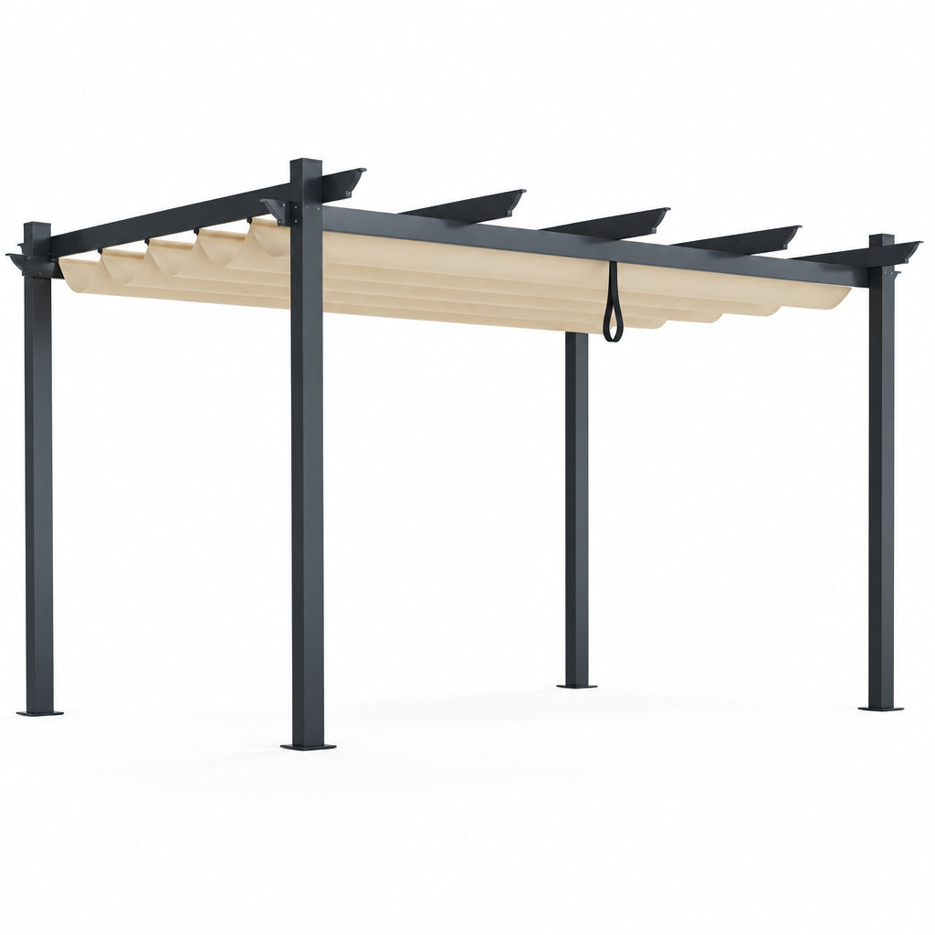 10 X 13 Feet Outdoor Aluminum Retractable Pergola Canopy Shelter
