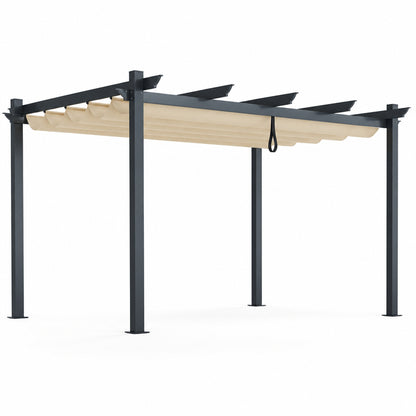 10 X 13 Feet Outdoor Aluminum Retractable Pergola Canopy Shelter