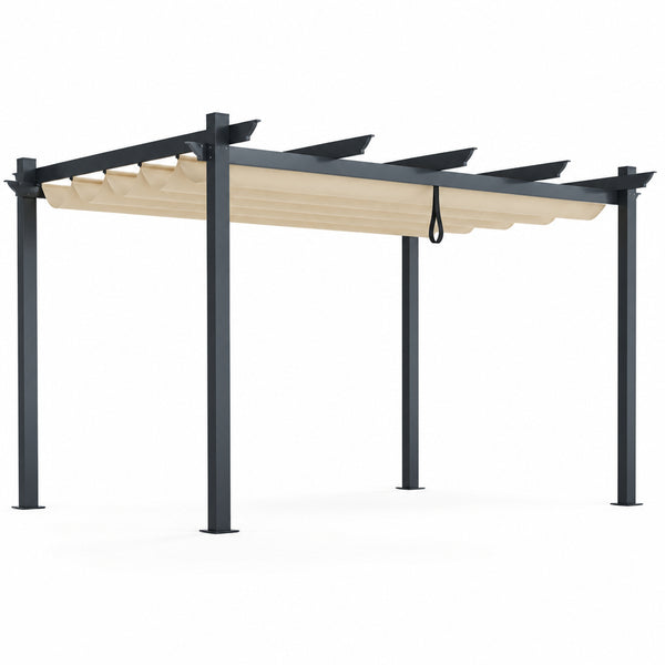 10 X 13 Feet Outdoor Aluminum Retractable Pergola Canopy Shelter