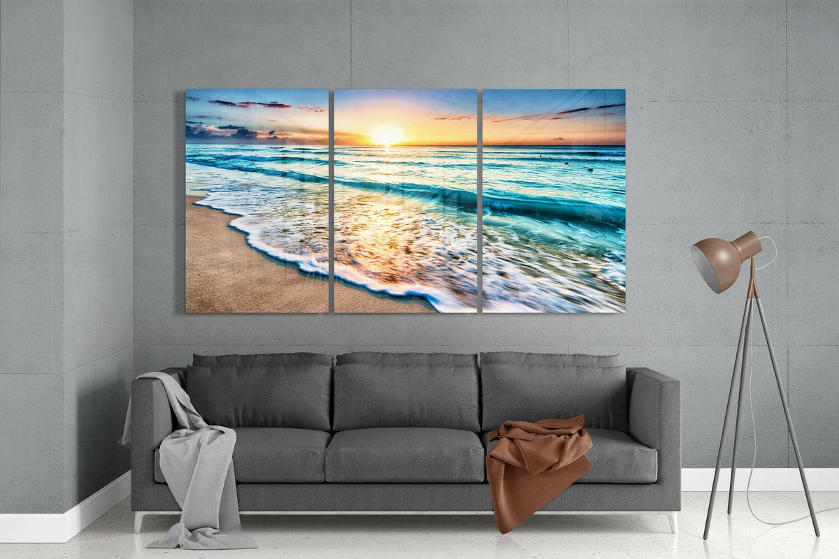 Turquoise Beach Glass Wall Art