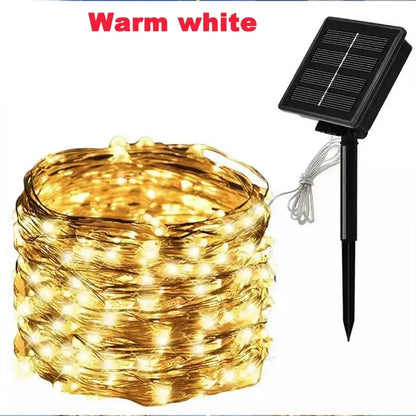 50/100/200/300/400LED Solar LED Light Outdoor Festoon Garden Fairy Light String Waterproof Christmas Garland Yard Decoration