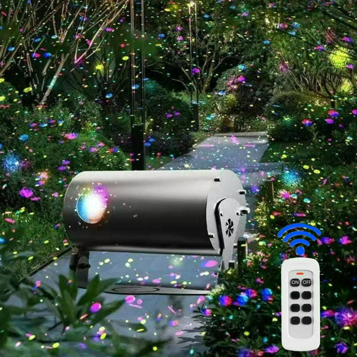 Dynamic Firefly Projection Lamp with Remote Control Light Adjustment Outdoor Waterproof Courtyard Lawn Garden Landscape Light