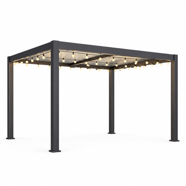 Pergola 10'X12' with Adjustable Roof & Thick Aluminum Frame for All Weather