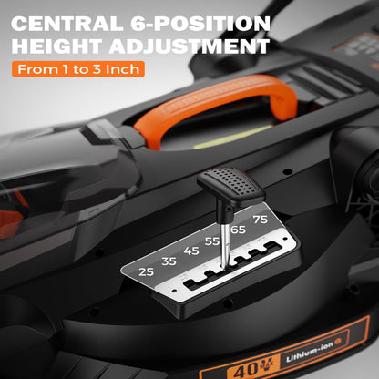 40V 19" Cordless Lawn Mower, Brushless Push Lawn Mower