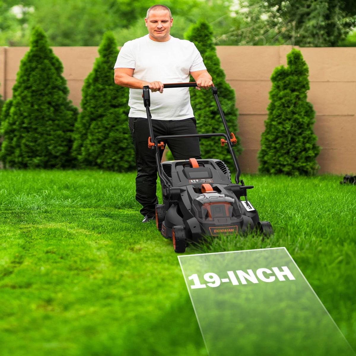 40V 19" Cordless Lawn Mower, Brushless Push Lawn Mower