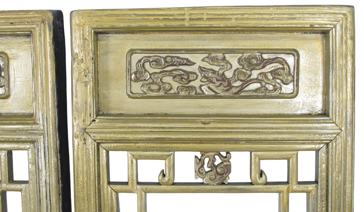 Pair Antique Gilded  Screen Panels